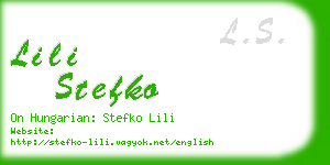 lili stefko business card